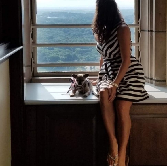 Banana Republic stripe dress fit n flare 2P - Picture 3 of 7